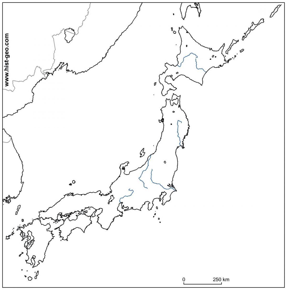 geographical map of japan mountains
