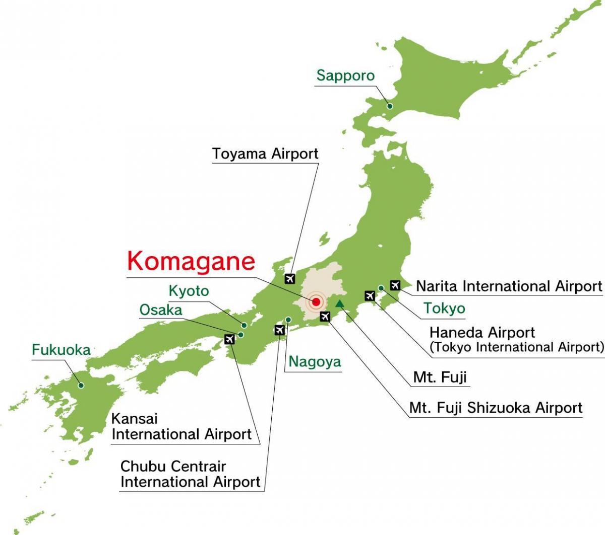 Map of Japan airports