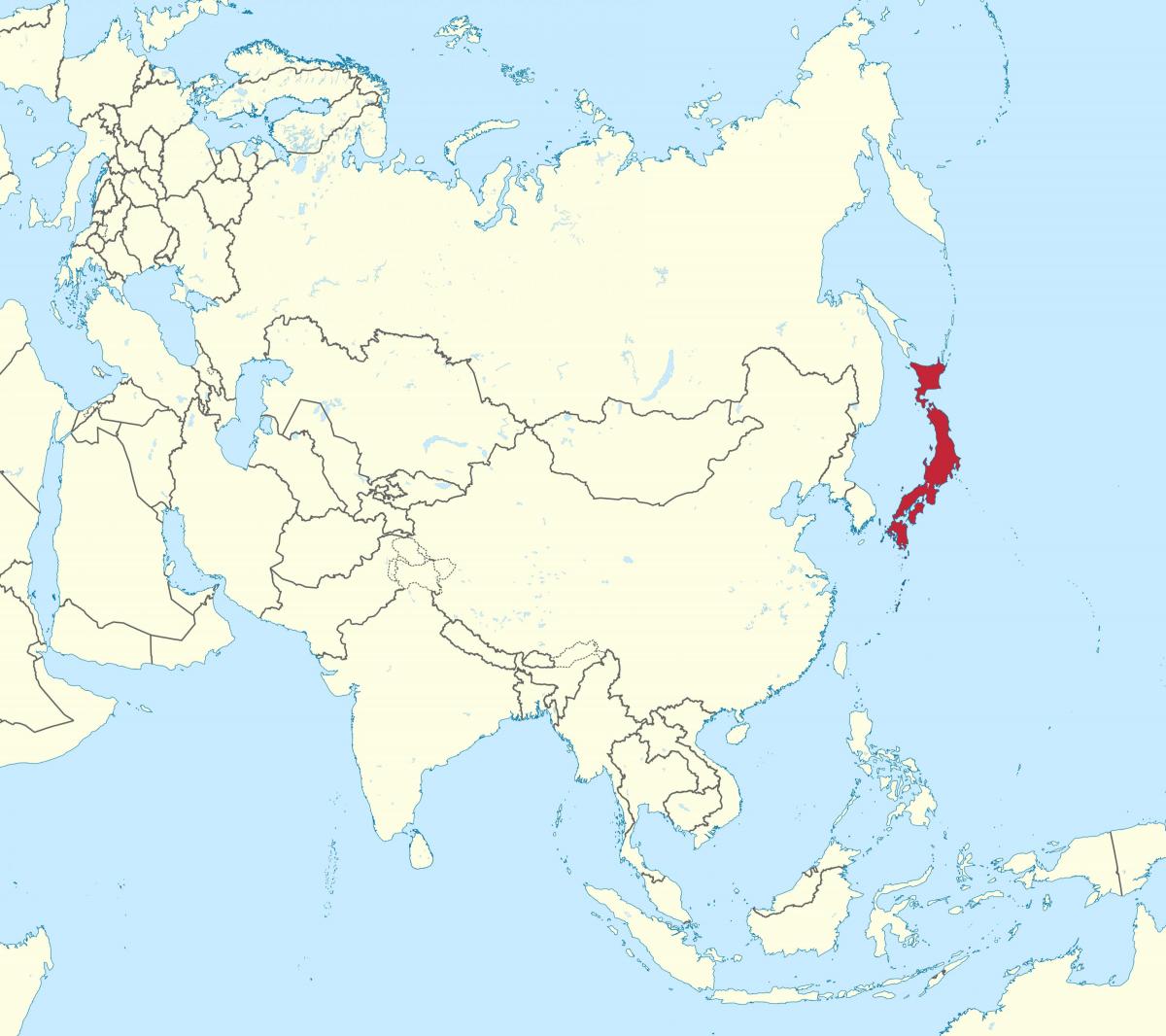 Japan location on the Asia map