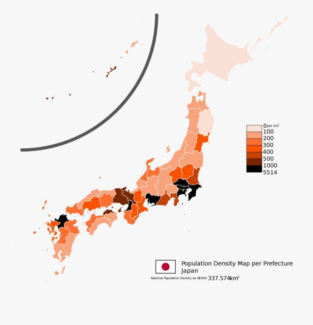 Japan density map