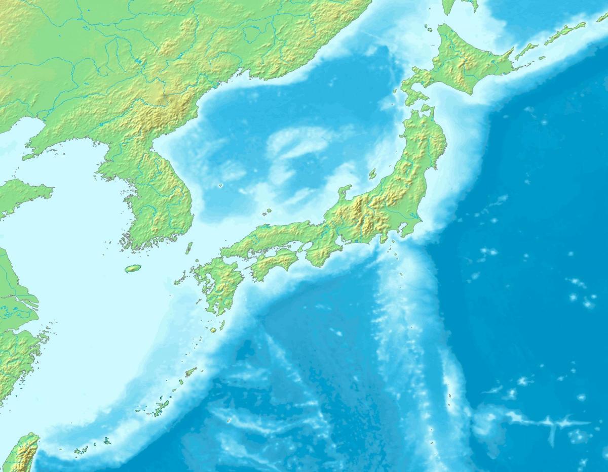Topographical map of Japan