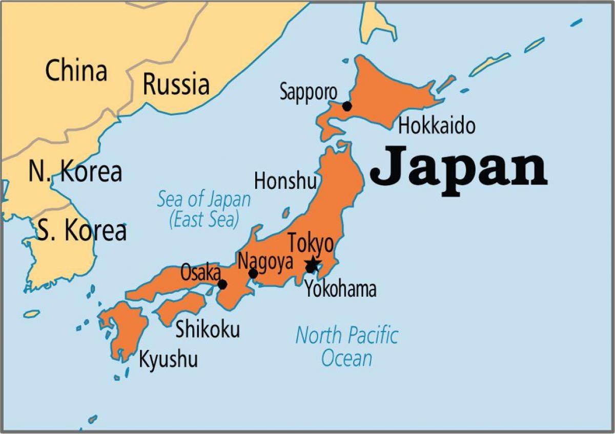 Map of Japan and bordering countries