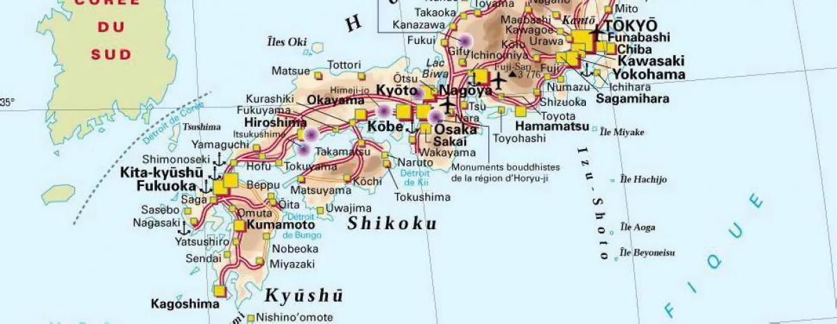 South of Japan map